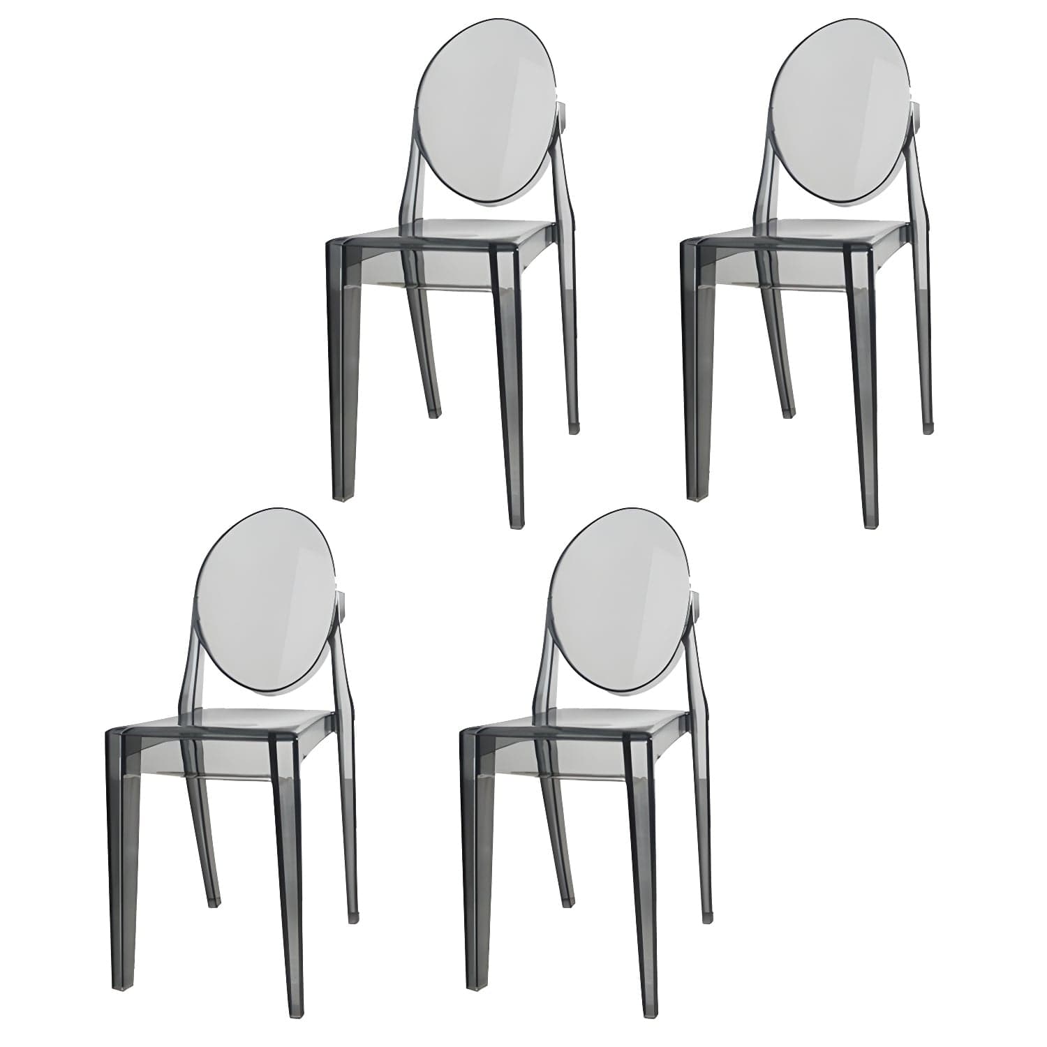 Scandinavian Winehouse Plastic Side Chair Transparent Open Dining Chair (Set of 4) - image 14