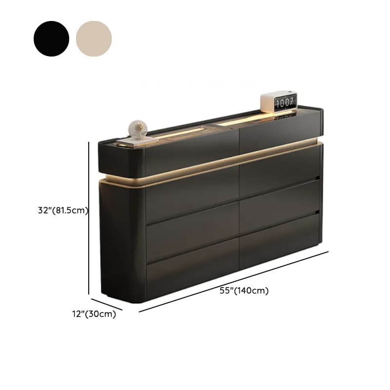 Minimalist Horizontal Console Dresser Illumination Light Timber 8 Drawers - image 15