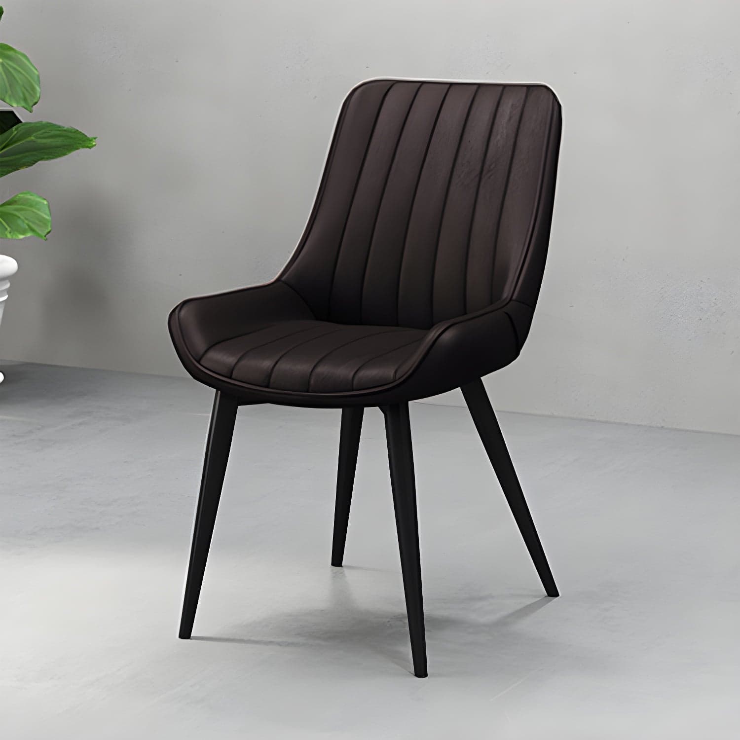 Metal Frame Dining Side Chair Faux Leather Upholstered Side Chair - image 3