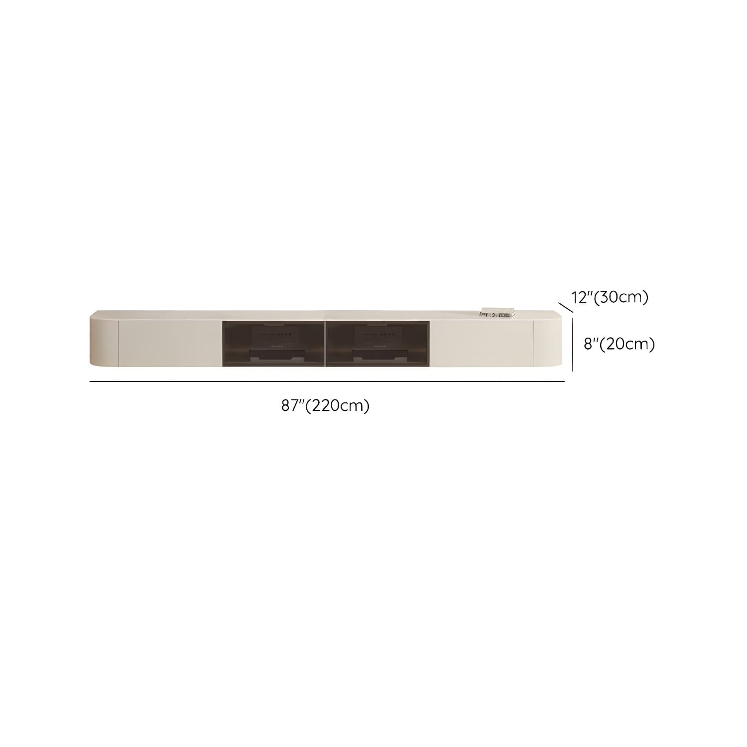 Contemporary Media Console Floating TV Media Console with Drawers - image 16