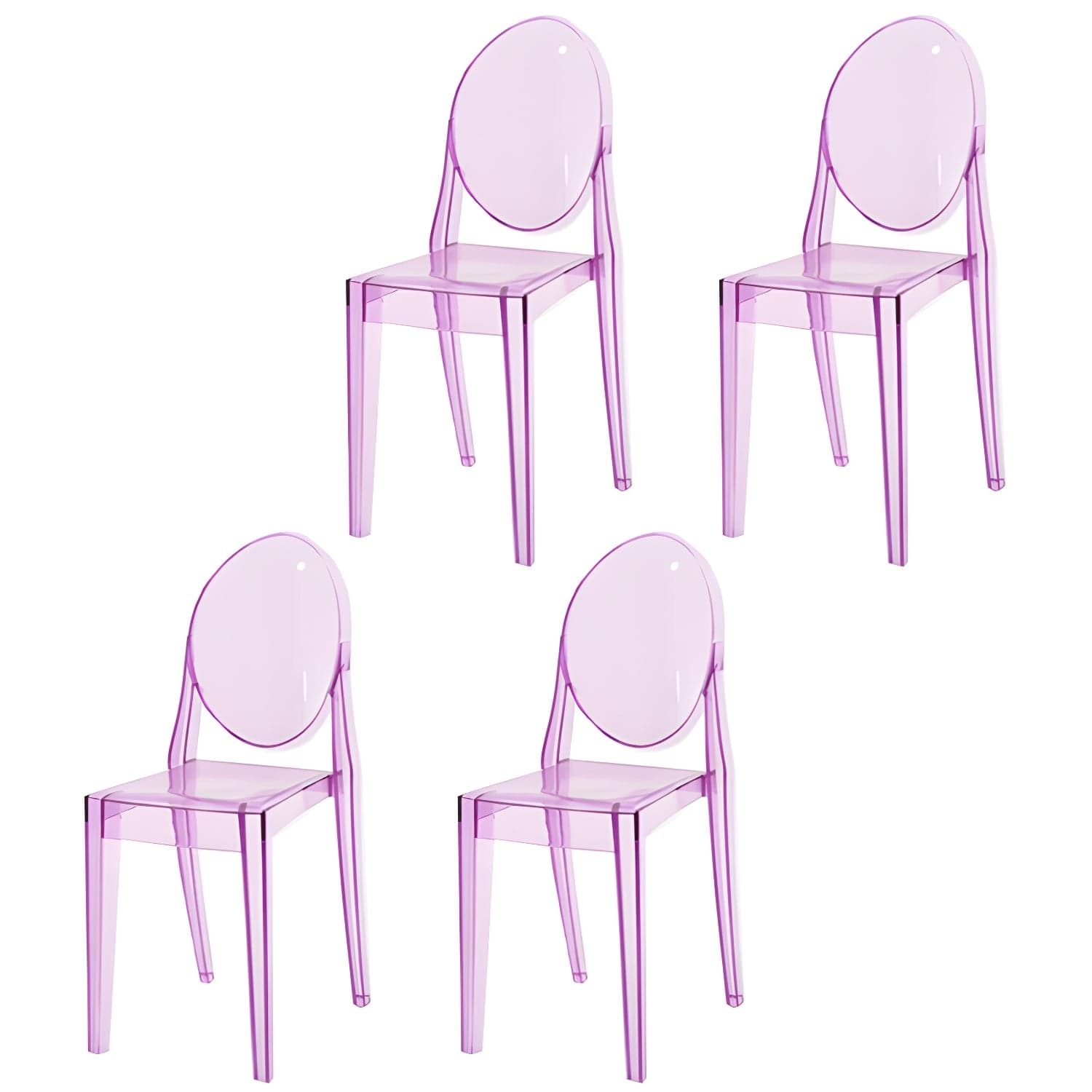 Scandinavian Winehouse Plastic Side Chair Transparent Open Dining Chair (Set of 4) - image 12