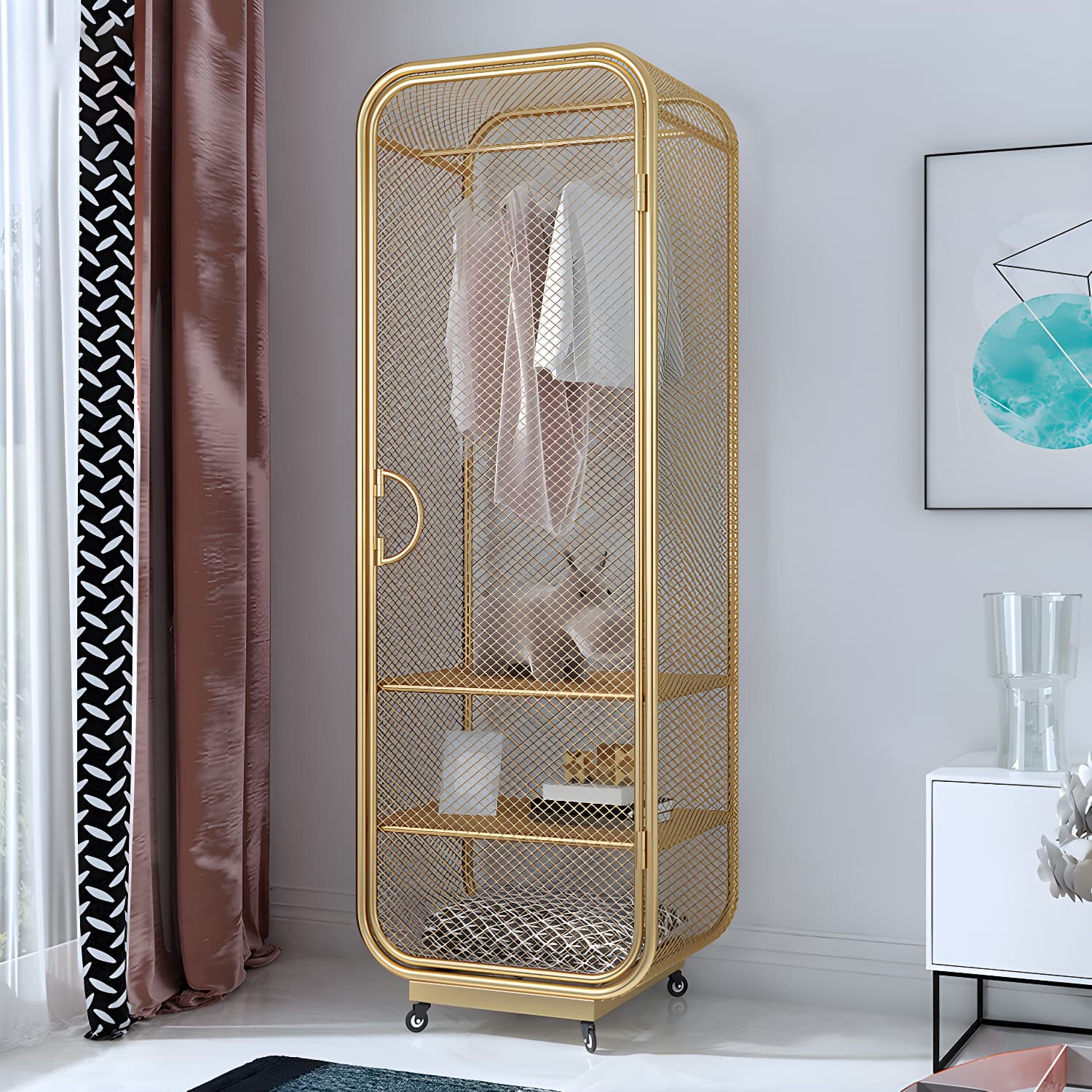 Contemporary Wardrobe Closet Metal Wardrobe Cabinet for Bedroom - image 11