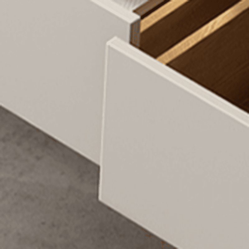 Dove Grey/White/Auburn Mid-Century Modern Wooden TV Stand with 4 Drawers - image 6