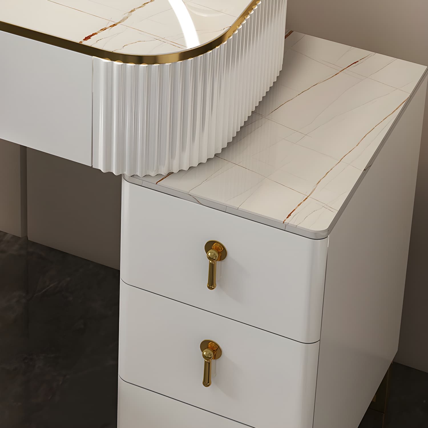 Contemporary Makeup Vanity Desk Table 29.9" H Bedroom Makeup Counter - image 12