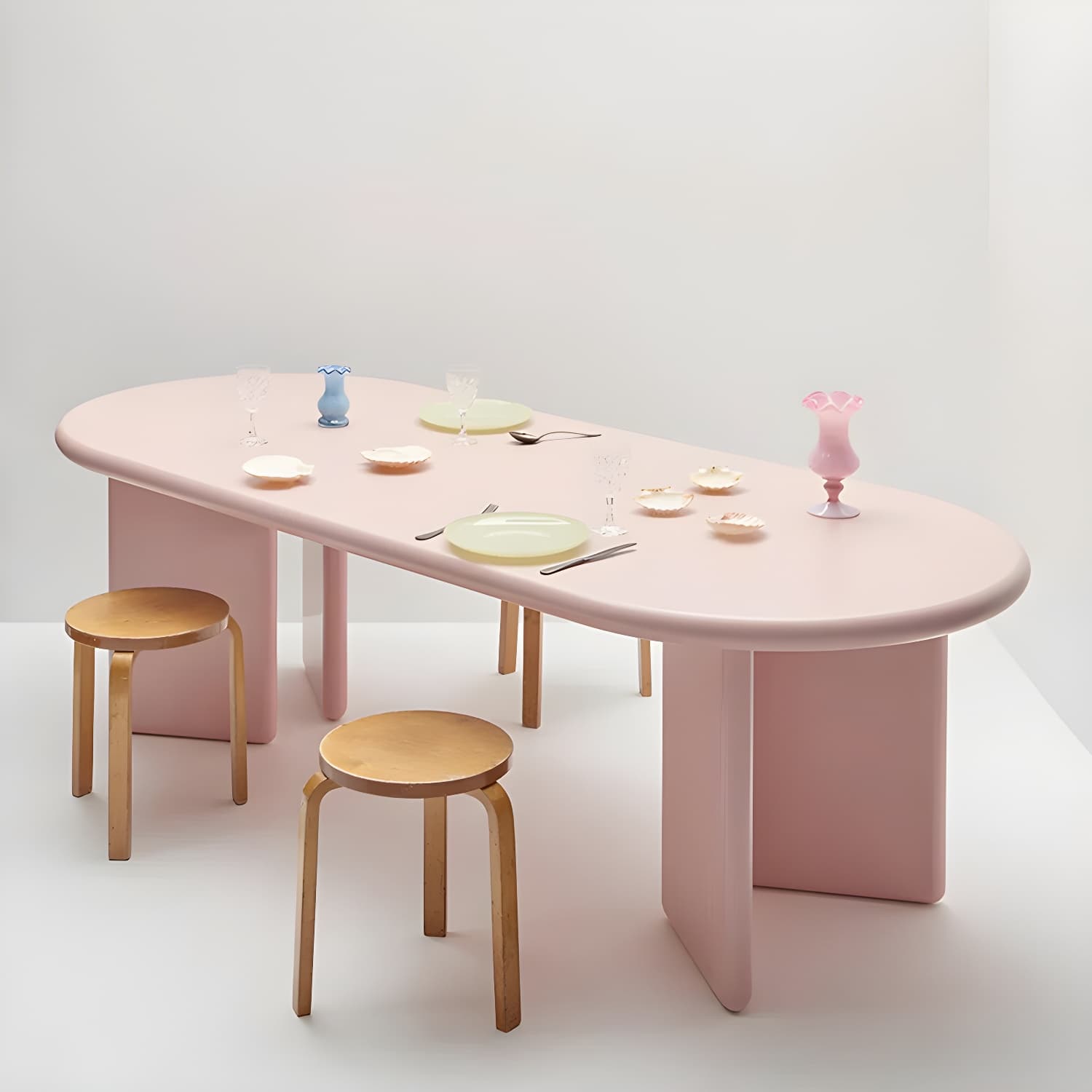 Contemporary Artificial Wood Top Oval Dinette Table Simple Dining Table for Living Room - image 6