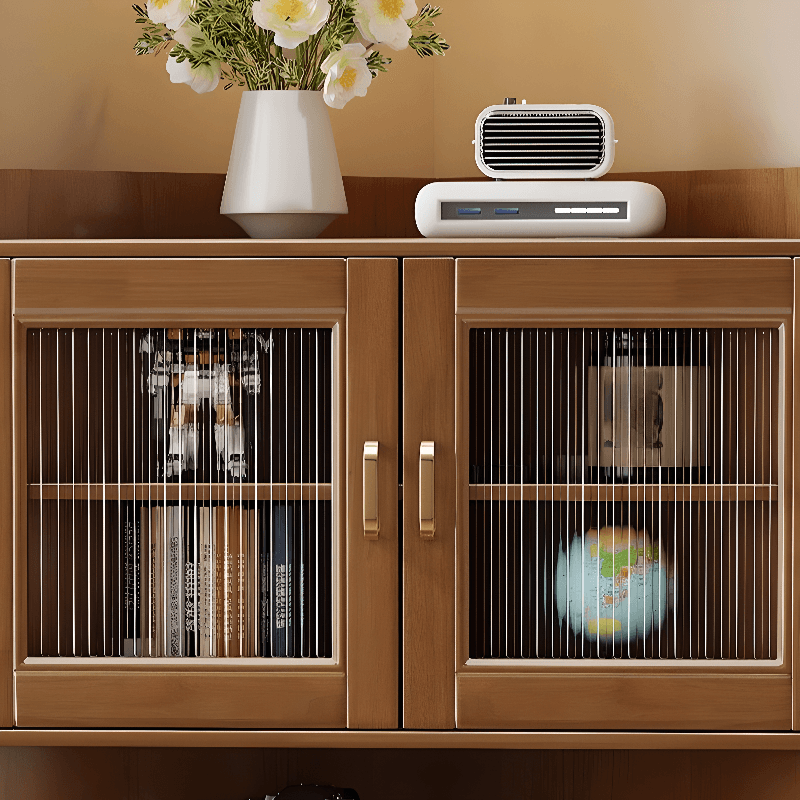 Independent Corner Utility Storage Cabinet in Cocoa/Gray/White with Grip Bars, 2 Exterior Shelves and 2 Cabinets/1 Cabinet in a Trendy Style, Glass-panel Door Included/Not Included - image 8