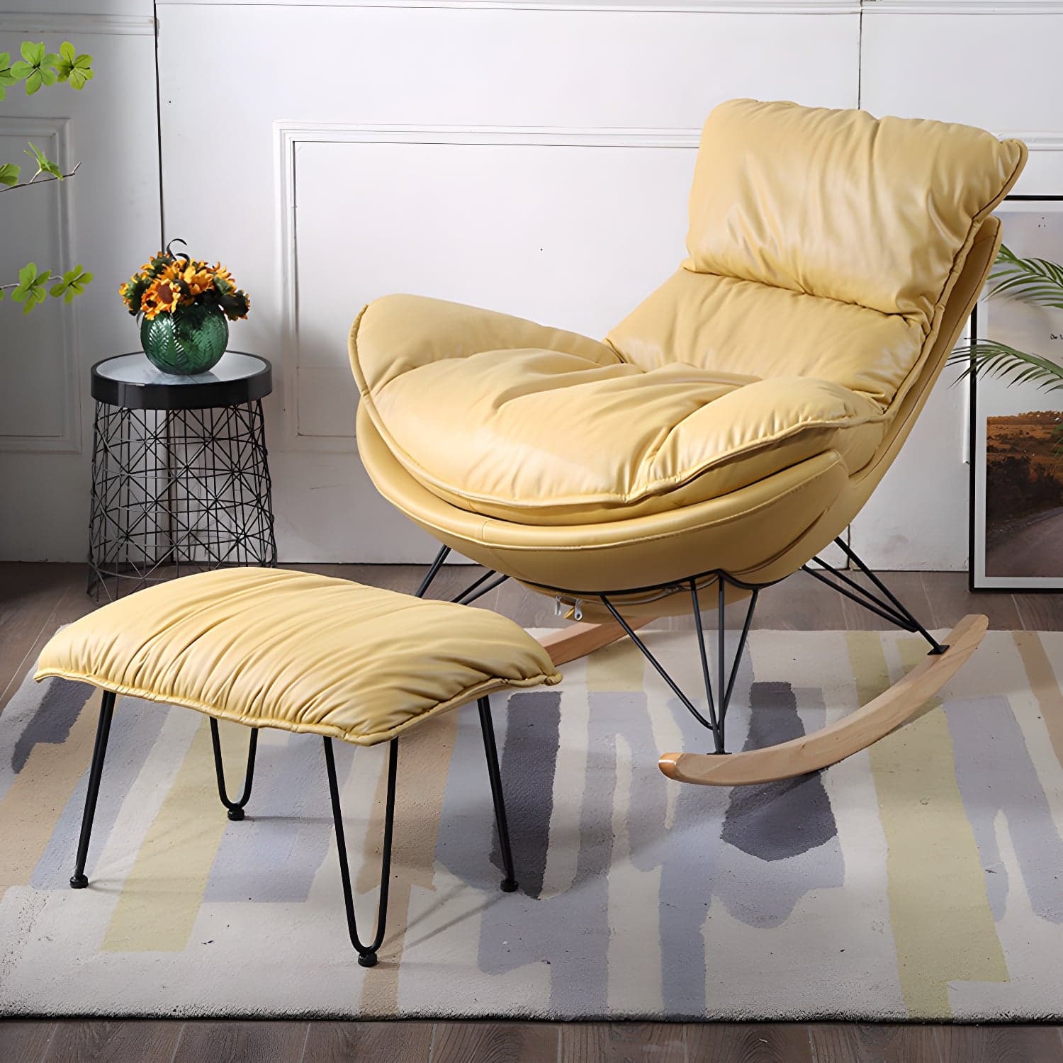 Modern Style Single Rocking Chair Indoor Lazy Sofa Rocking Chair for Living - image 5