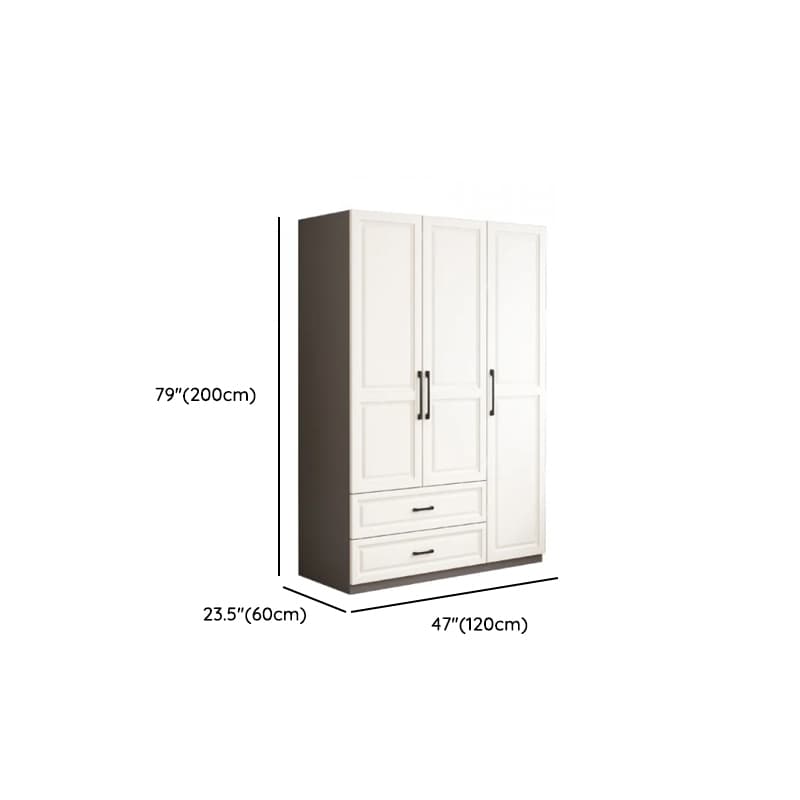 Chalk Minimalist Manufactured Wood Cabinet Armoire with 2-Drawer, Soft Close Door, Interior Shelves, and Clothing Rod - image 7