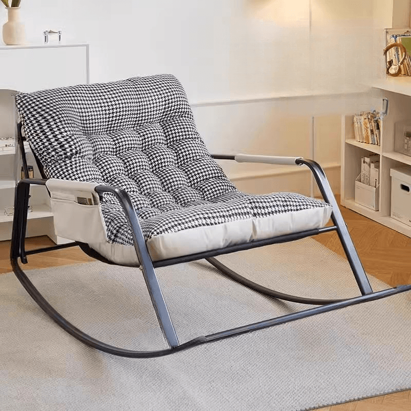 Art Deco Upholstered Rocking Armchair for 2 with Track Arm and Dirt Resistant Features - image 4