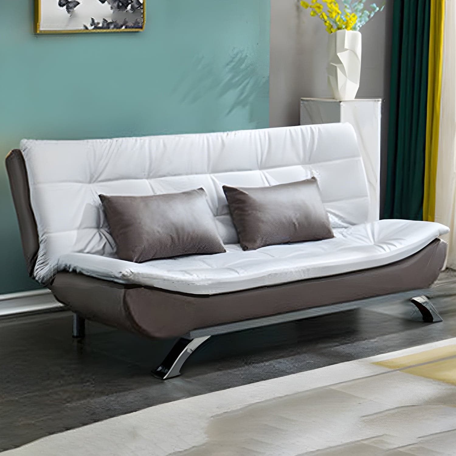 Faux Leather Sofa 35.43" H Armless Convertible Sofa for Living Room - image 8