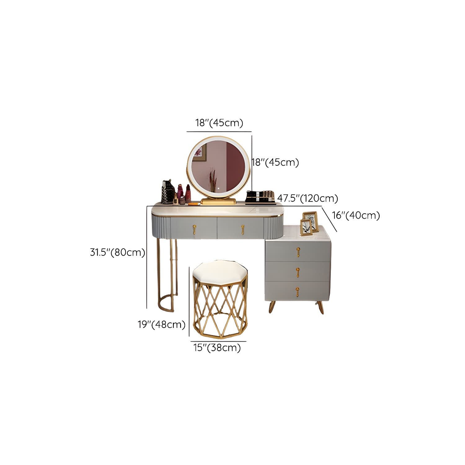 Modern Simple Style Vanity Dressing Table with Drawers for Bedroom - image 23