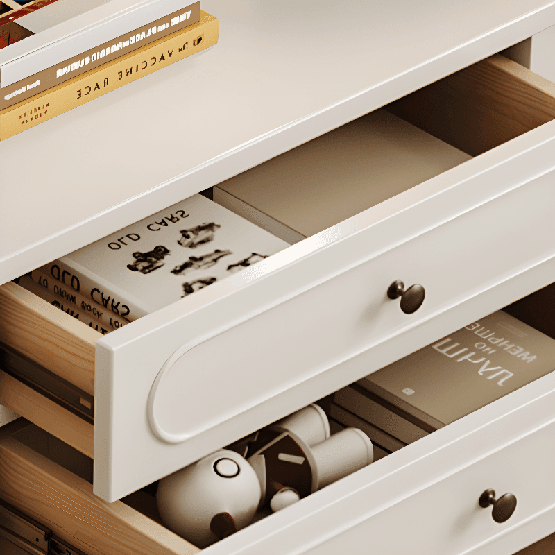 Modern Real Wood TV Stand with Shelf, 4 Drawers, Hutch, and Door - image 9