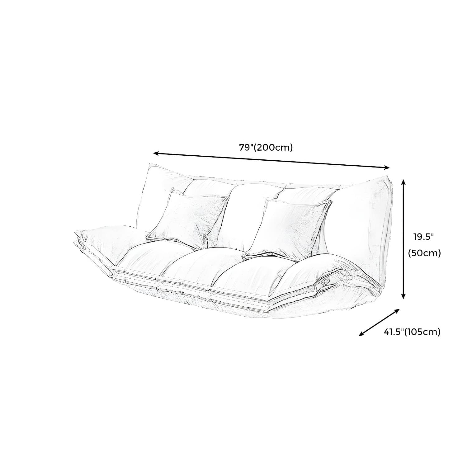 Modern Tight Back Convertible Sleeper Sofa Fabric Armless Solid Color Sofa - image 17