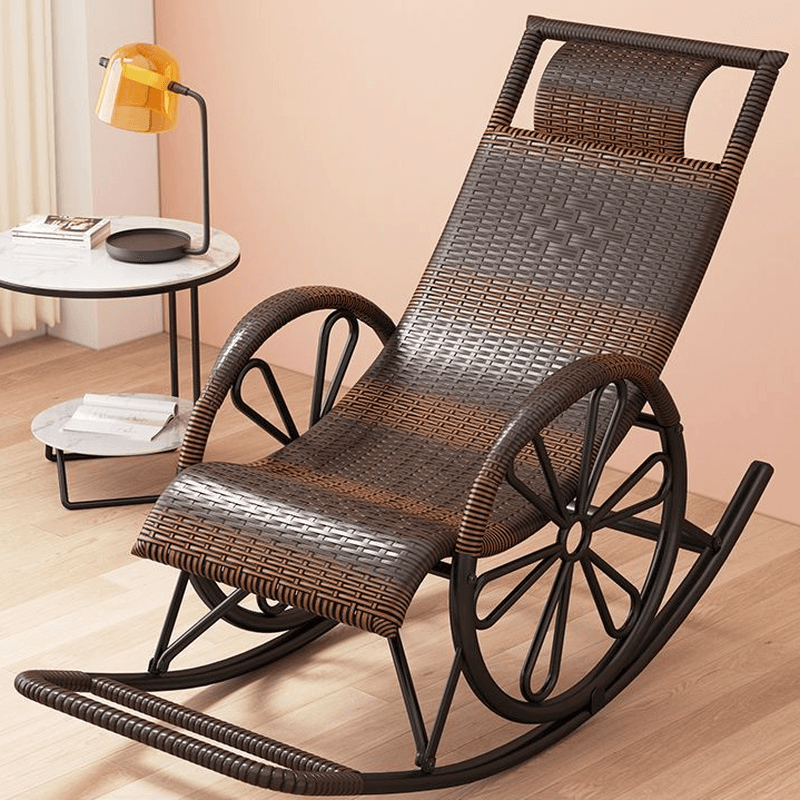 Craftsman Cane Porch Rocker with Round Arm - image 9