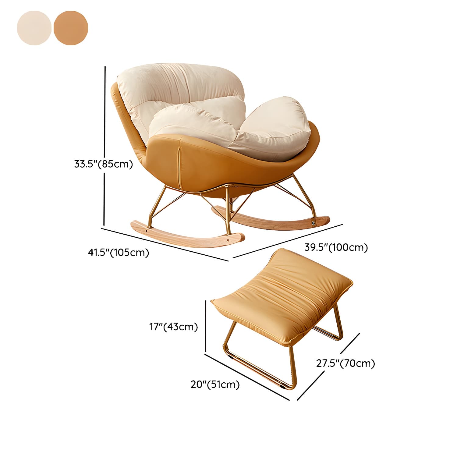 Scandinavia Rocking Accent Chair with Removable Cushions in Solid Wood - image 23