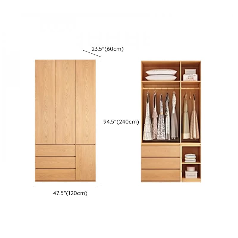 Natural Finish Unfixed Almirah Manufactured Wood Soft Close Drawer Soft Close Door Hinged - image 16