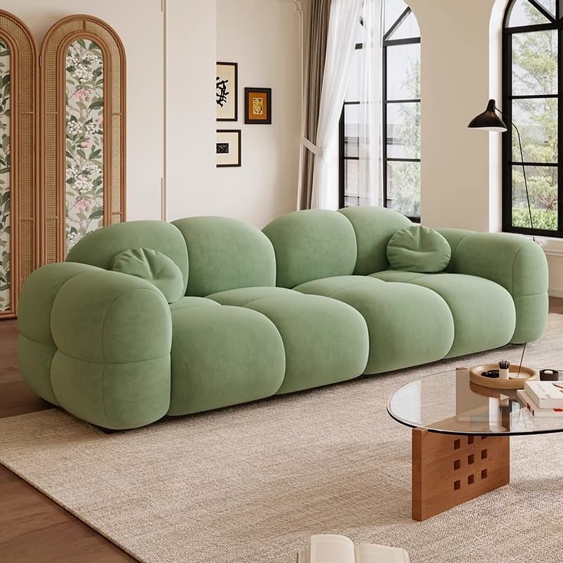 Trendy Solid Color Stain Resistant Standard Sofa in Grey/Taupe/Amber Color with Arm, 4-seater/Seats 3 and 2 Pillows - image 4