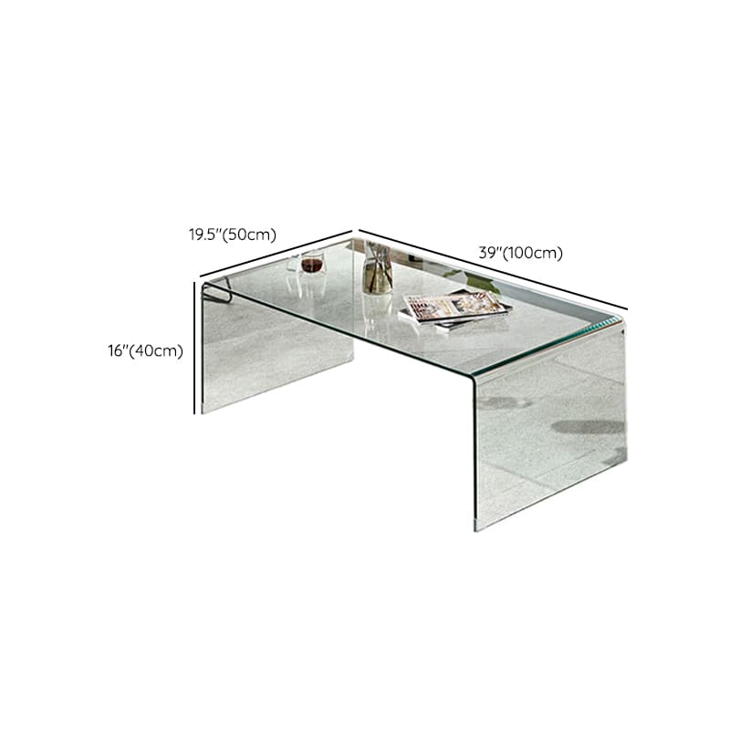 Modernism Oblong Cocktail Table in Glass with Sled Base for Living Room - image 22