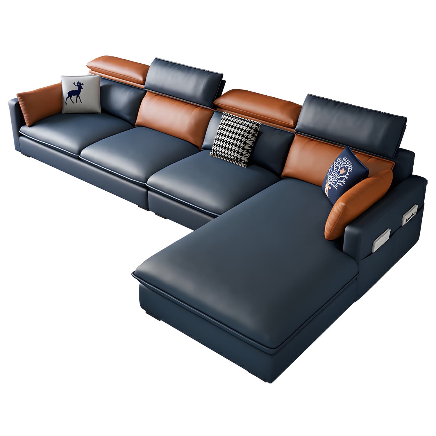 Modern Wood Frame L-Shape Sectional Sofa Chaise with Tech Cloth Upholstery - image 18