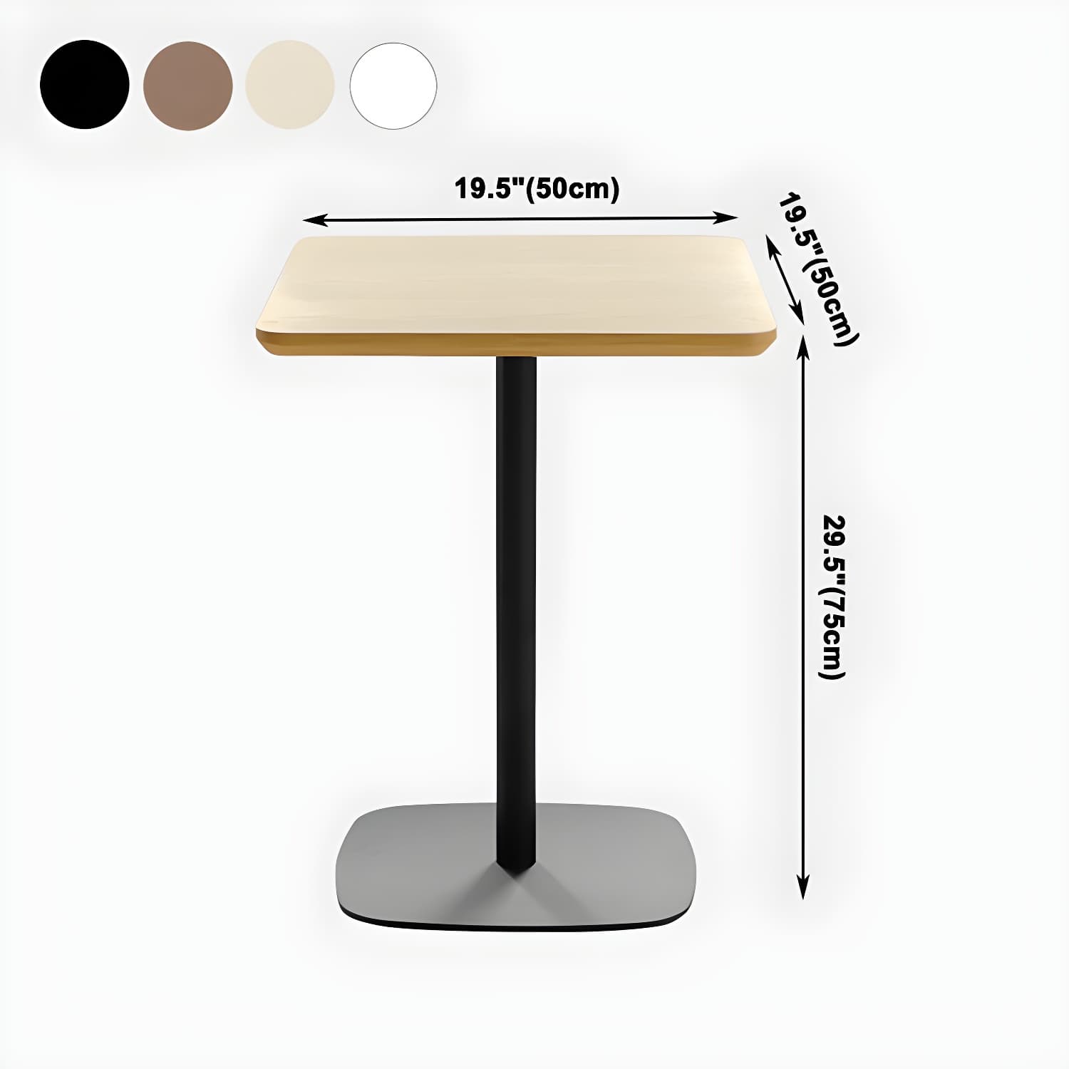 Metal Industrial Square Dining Table Solid Wood Top Table with Pedestal Base - image 17