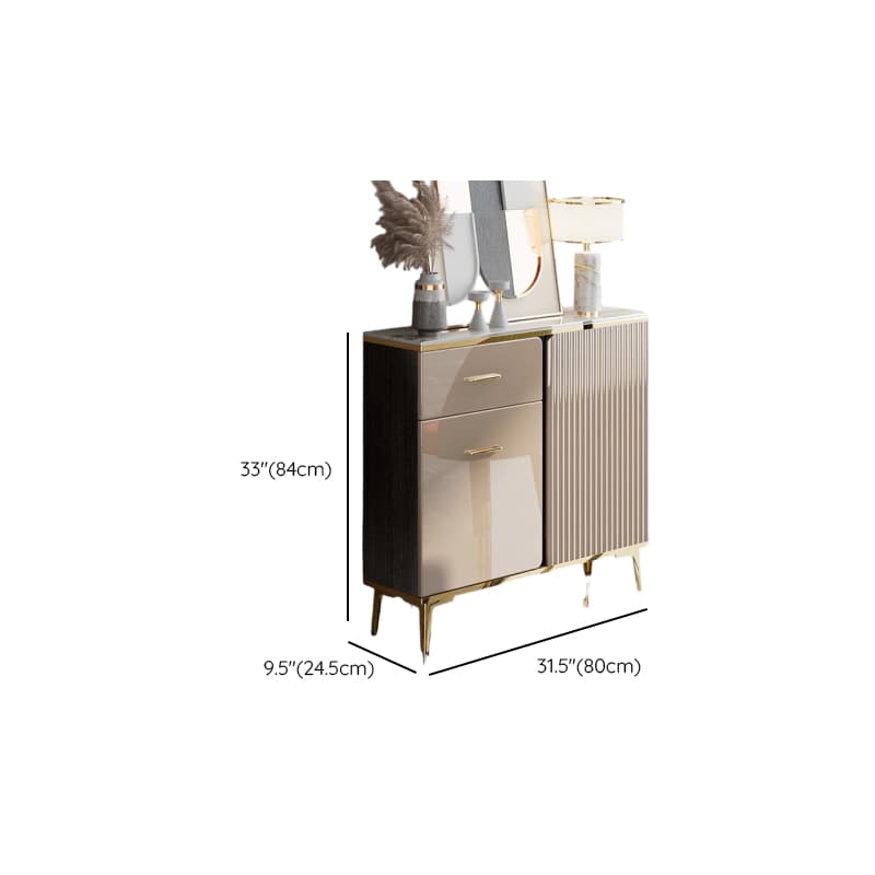 Luxury Off White Sideboard with Faux Marble Countertop and Standalone Design - image 13