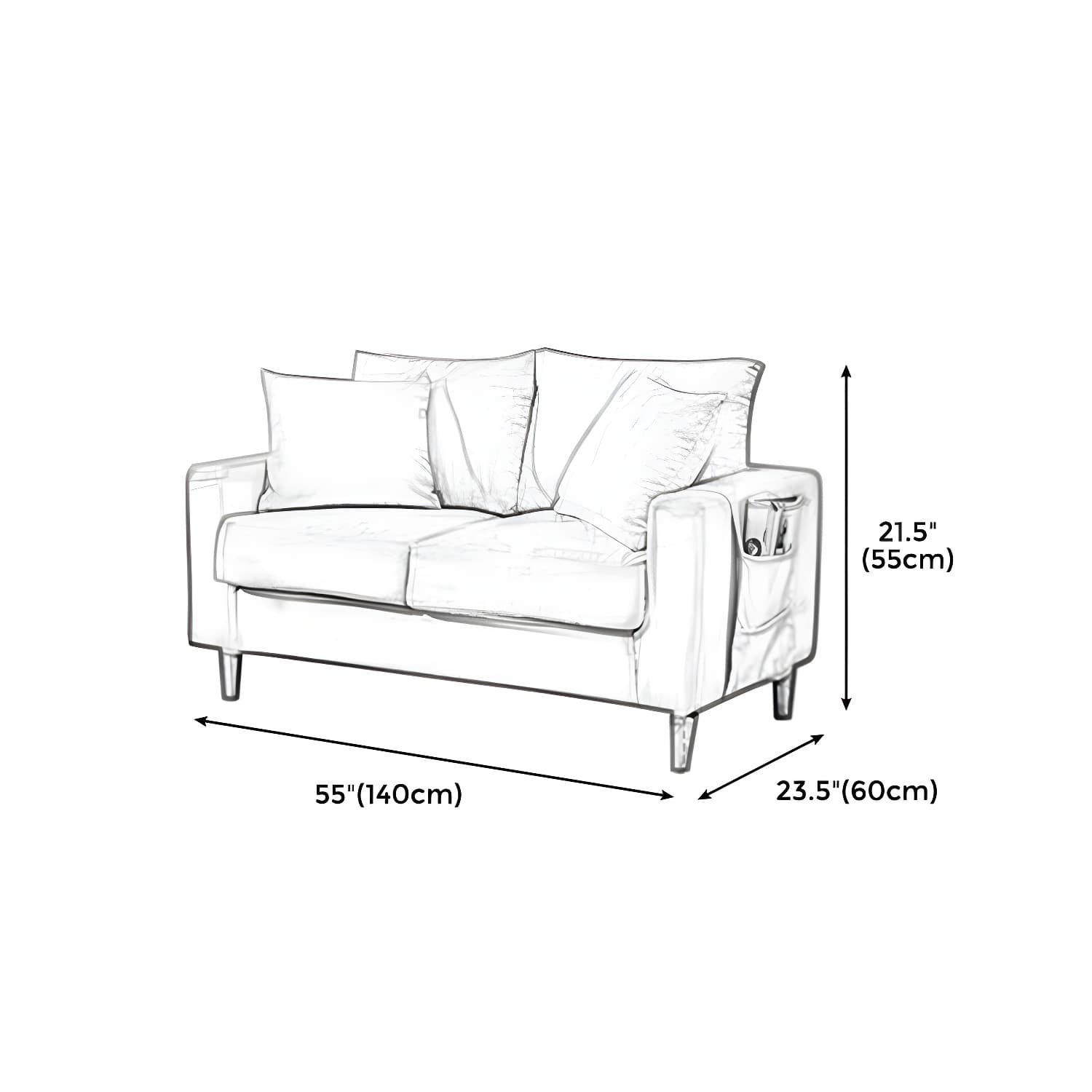 Beige Modern Farmhouse Cushions Standard Sofa 21.65"High Square Arm Sofa - image 33