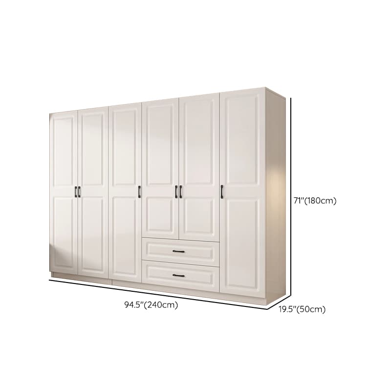 Casual Chalk Timber Wardrobe with Soft Close Drawer and Door, Interior Shelves, Hanging Rod - image 15