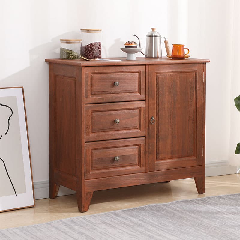 Traditional Wood Server in Espresso with 3 Drawers/4 Drawers/6 Drawers, Cabinet & One Internal Shelf/2 Shelves Included/Not Included - image 3