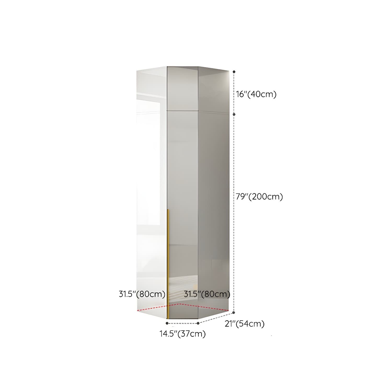 White Modern Style Wardrobe Cabinet Engineered Wood with Garment Rod - image 33