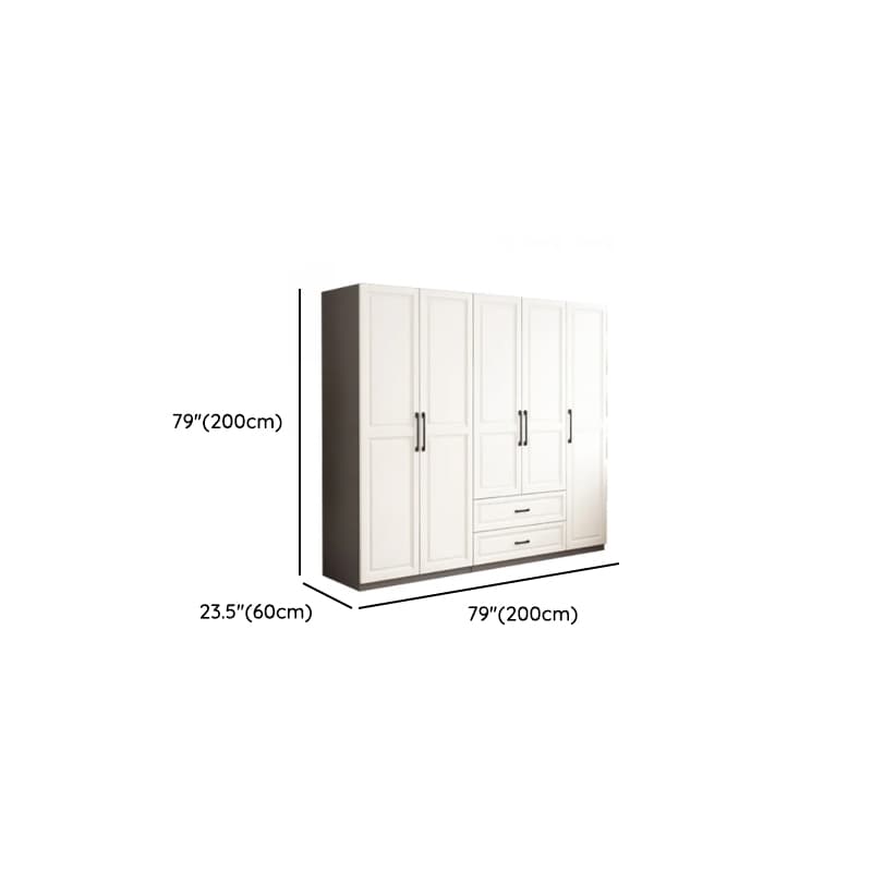 Chalk Minimalist Manufactured Wood Cabinet Armoire with 2-Drawer, Soft Close Door, Interior Shelves, and Clothing Rod - image 11
