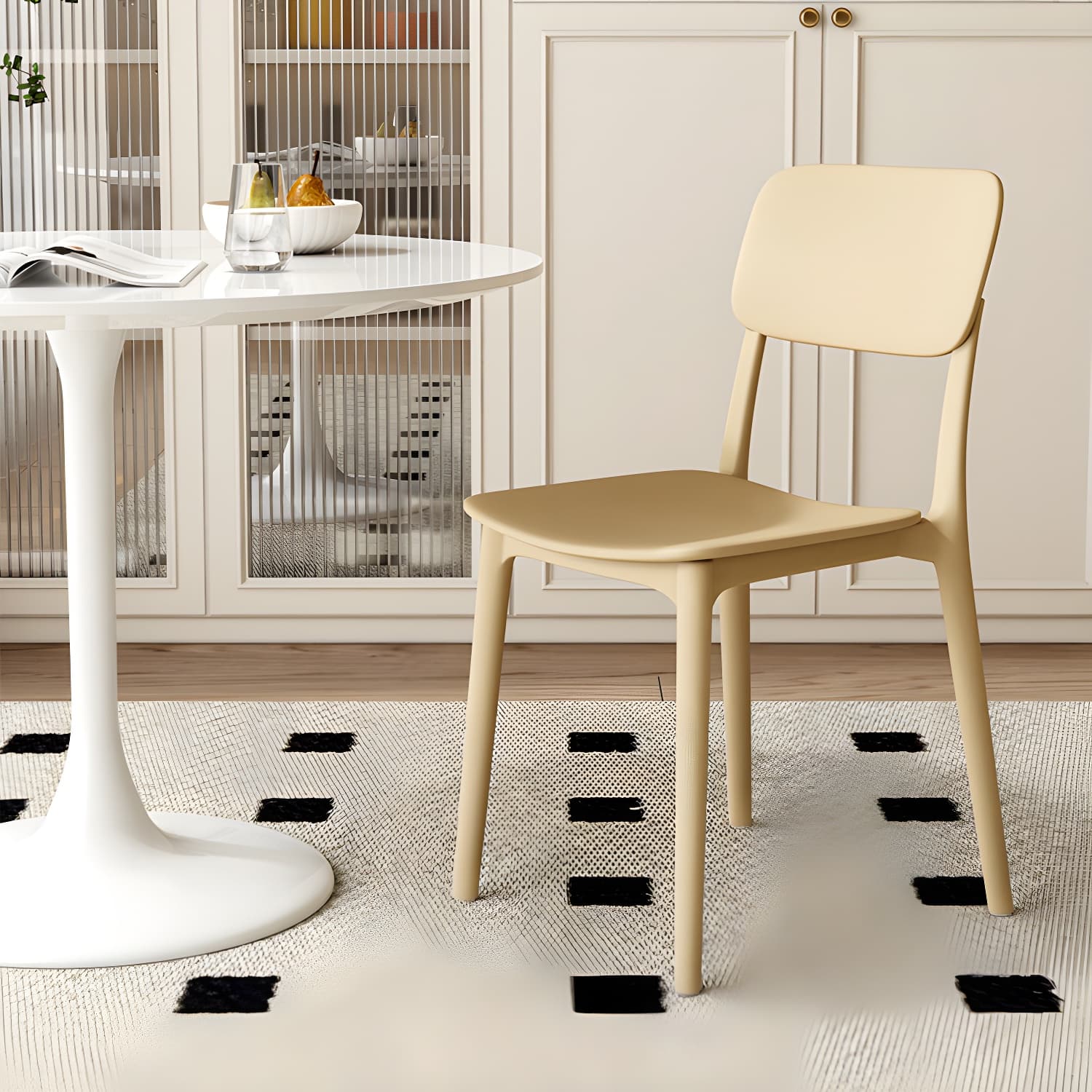 Stackable Scandinavian Style Side Chair with Low Back in Plastic & Acrylic - Armless - image 14