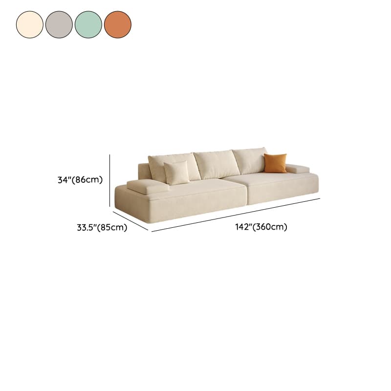 Tear Resistant Standard Sofa in Light Gray/Emerald Green/Ivory with 5 Pillows - image 17