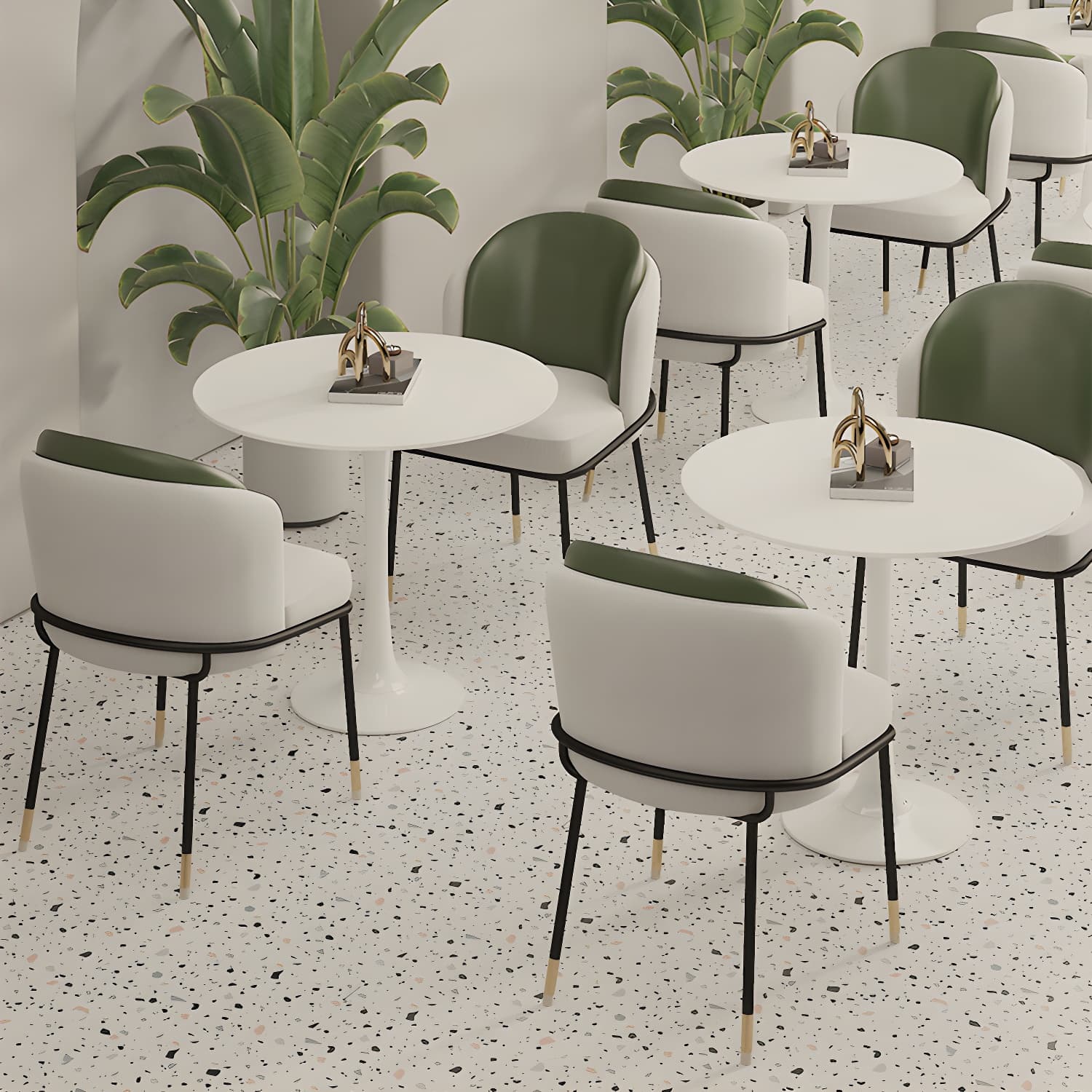 Upholstered Side Chair Modern Style Open Back Armless Chair for Dining Room - image 10
