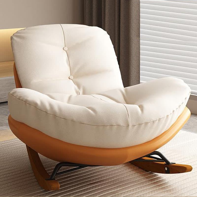 Chalk Modern Simple Style Upholstered Rocking Chair Couch, Scratch-defiant & Cushioned - image 6