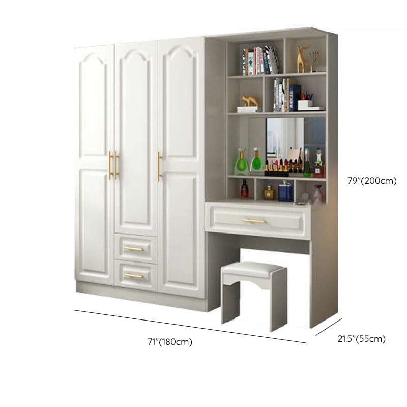 Contemporary Wood Chalk Wardrobe Closet with Interior Shelves&Clothing Rack&3-Drawer/6 Drawers/5-Drawer - image 31