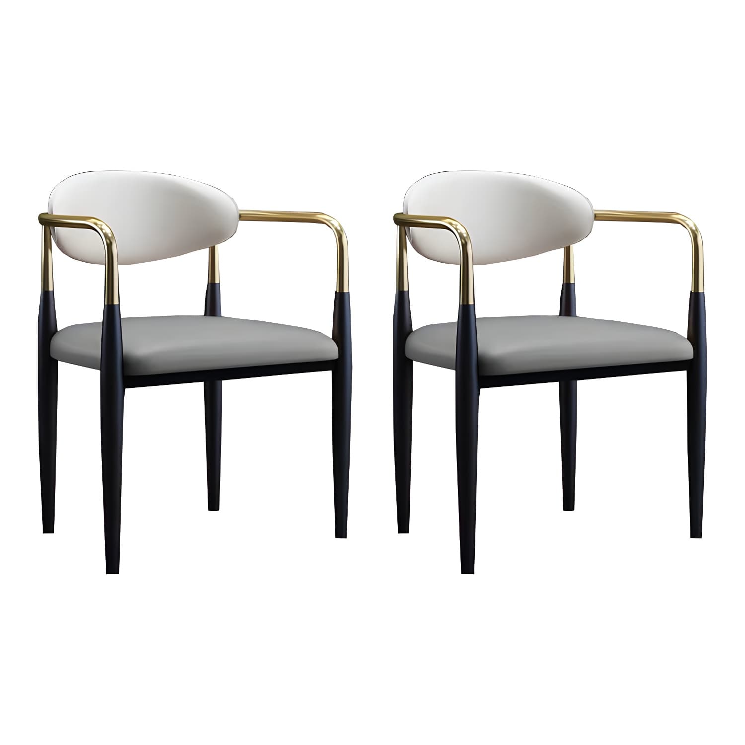 Modern Style Arm Chair Open Back Dining Chair with Metal Legs - image 4
