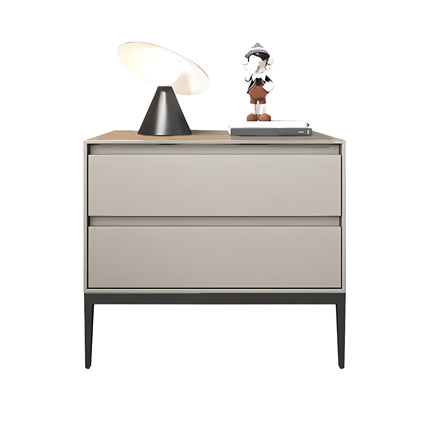 Wooden Night Table Contemporary Bedside Cabinet with 2 Drawers - image 9
