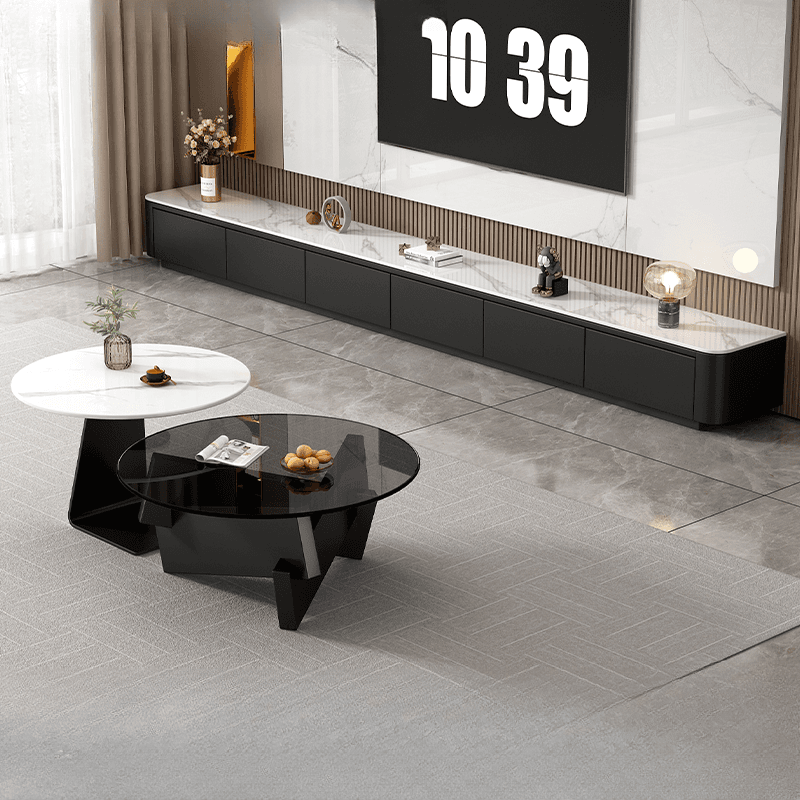 Modern Stone TV Stand with 4 Drawers/3 Drawers/6-Drawer and Cable Management - image 5