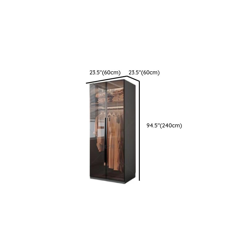 Transparent Simplistic Vitreous Wardrobe Closet with Soft Close Door, Interior Shelves, and Hanging Rod - image 14