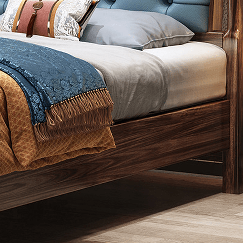 Lumber Solid Color Framed Storage Bed Frame/Pallet Bed Frame with Decorative-stitched Headboard for Living Room - image 7