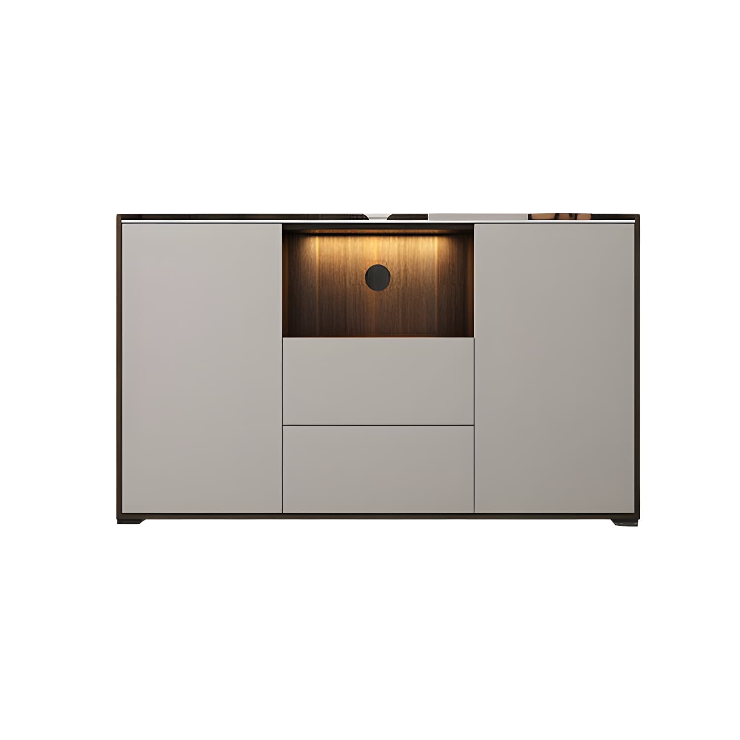 Contemporary Style Stone TV Stand 2 Doors and 2 Drawers TV Cabinet