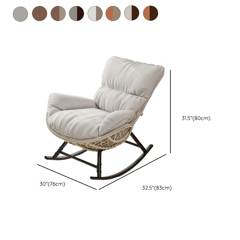 Simple Upholstered Rocking Seat with Scratch-tolerant Padded Design and Ottoman - image 15
