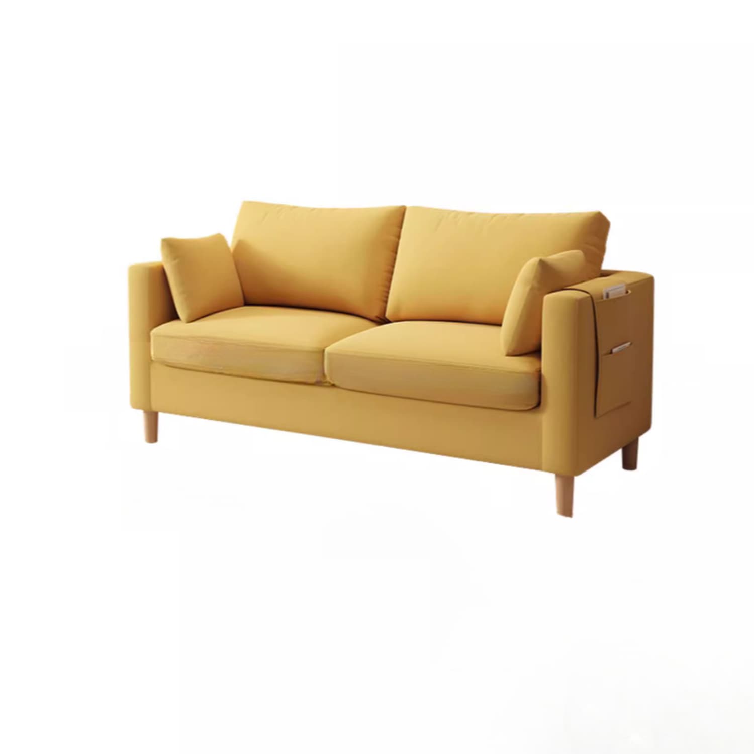 Cream/Dove Grey/Cerulean Loveseat with Slipcover, Wide Pillow Back, Receptacle and 2 Pillows - image 18