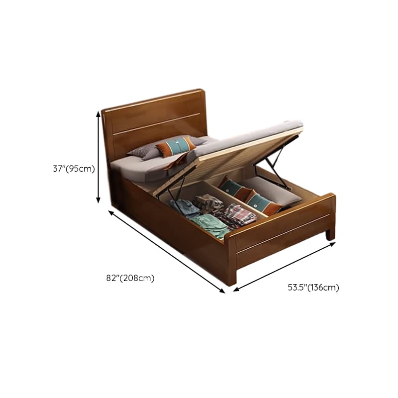 Traditional Brown Wood Panel Bed with Headboard Included and Footboard - image 25