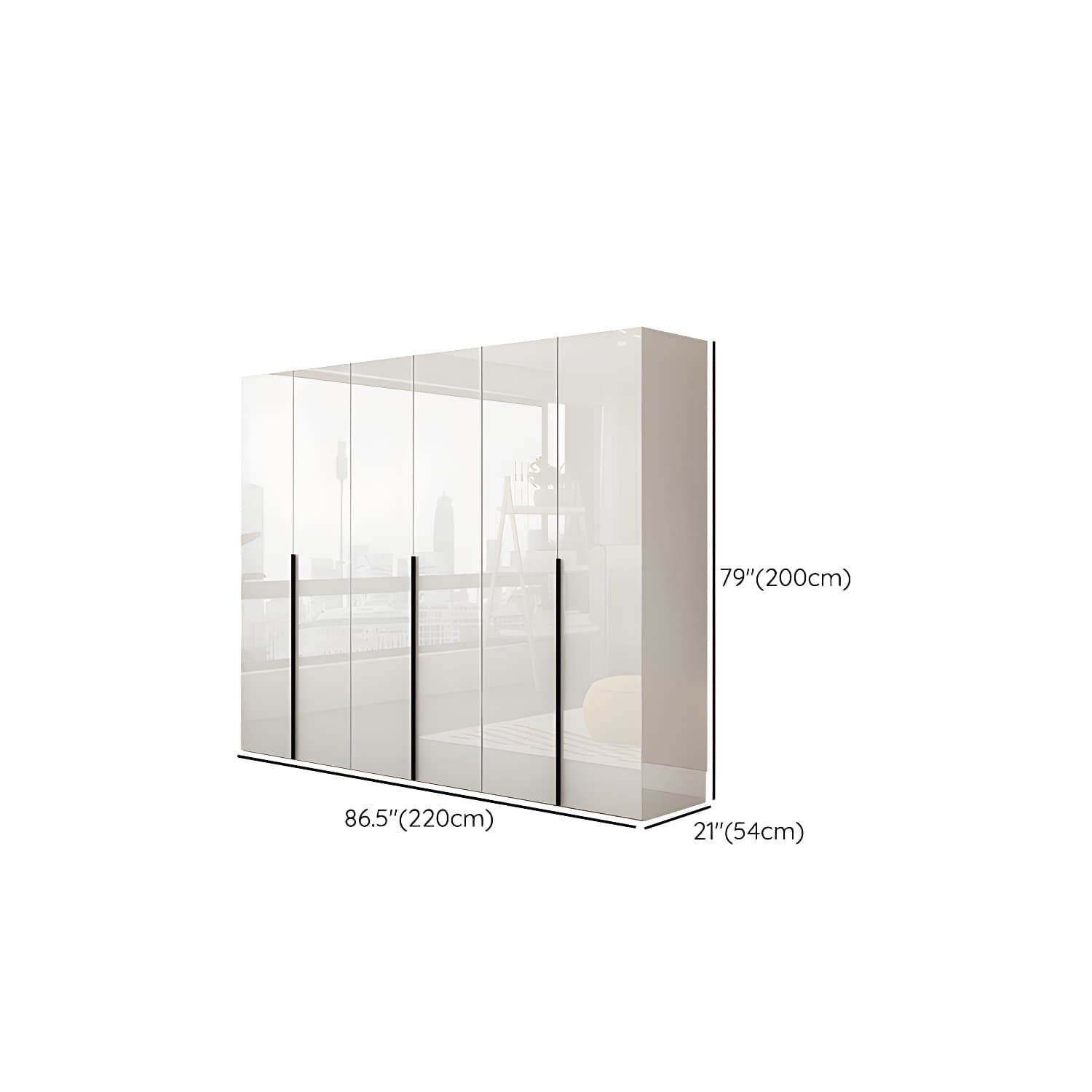 Hinged Wardrobe Armoire with Shelves White Wardrobe Closet for Home - image 16
