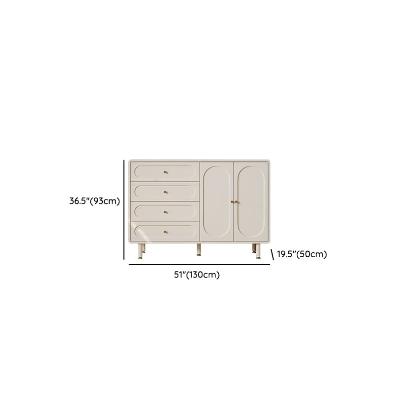 Chalk Casual Particle Board Wood Console Dresser with 5/4 Drawers, Hutch, 3 Interior Shelves, Horizontal - image 19