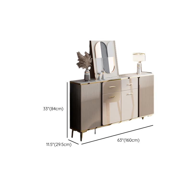 Luxury Off White Sideboard with Faux Marble Countertop and Standalone Design - image 23