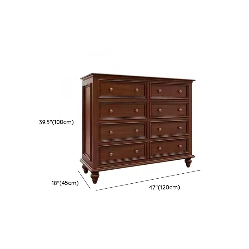 Cocoa Retro Ash Wood Double Dresser/Lingerie Chest/Bachelor Chest with 9/7/8 Drawers in Horizontal/Vertical Orientation - image 10