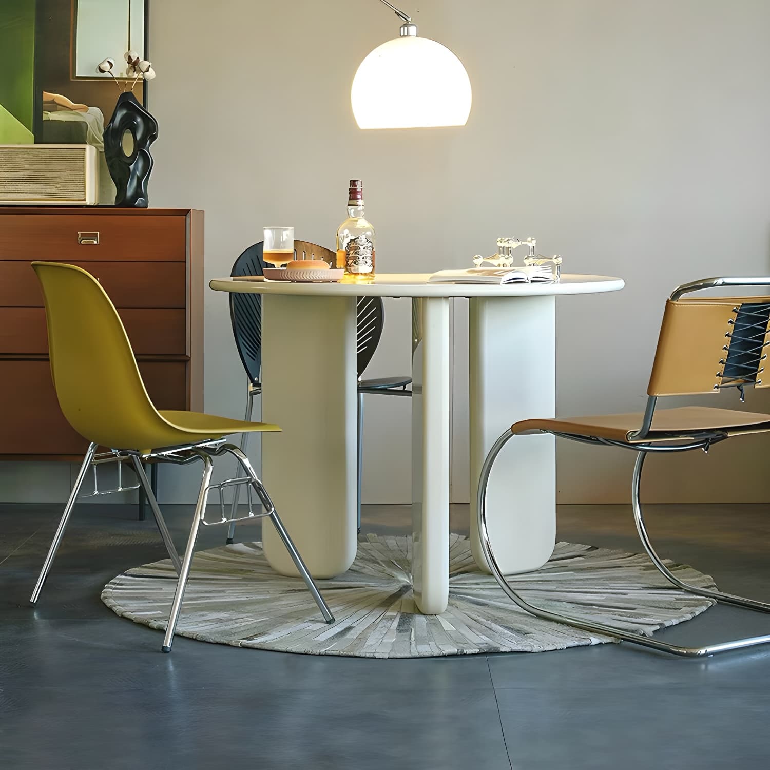 Scandinavian Style Round Dining Table - Wood Top - Standard Height - image 5