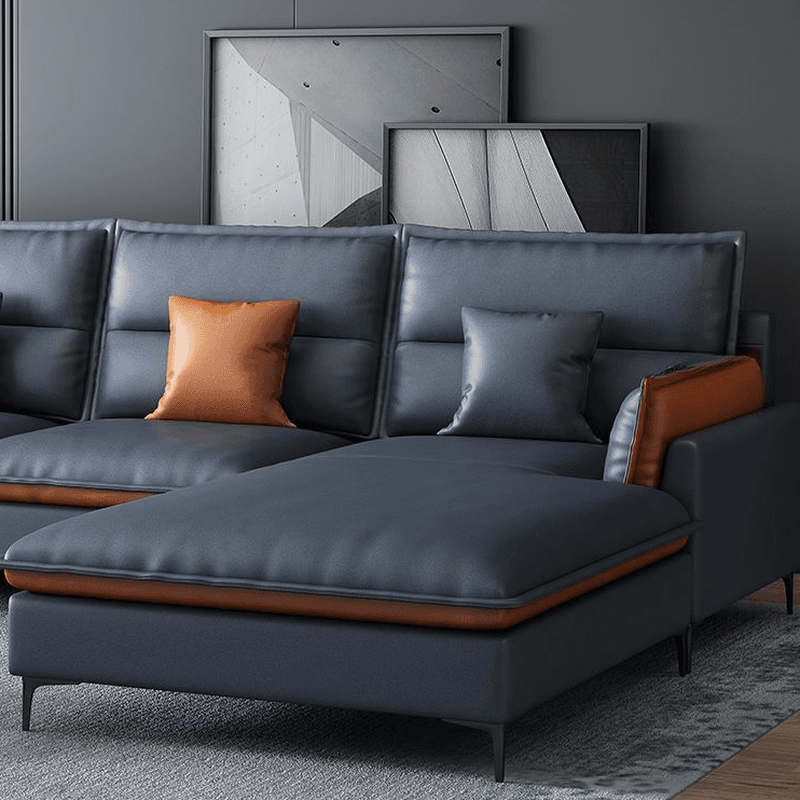 Casual Straight Stain Resistant Sofa in Dark Grey with Horizontal Orientation, Sponge Seat Fill, and Square Arm - image 8